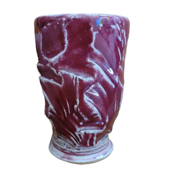Handmade Ceramic Maroon Coffee Tea Cup Pottery Drinkin Mugs Henry Flanagan - Picture 4 of 10